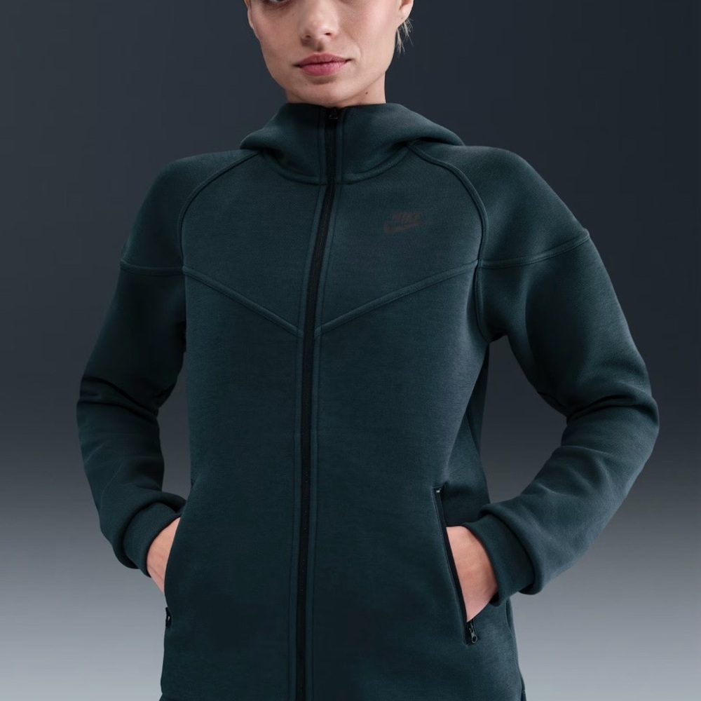 Nike Women's Dark Green Zip-Up Hoodie